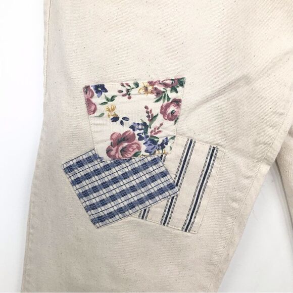 Gitano Vintage 80’s High Waisted Floral Pocket Cream denim Pants - Picture 10 of 13